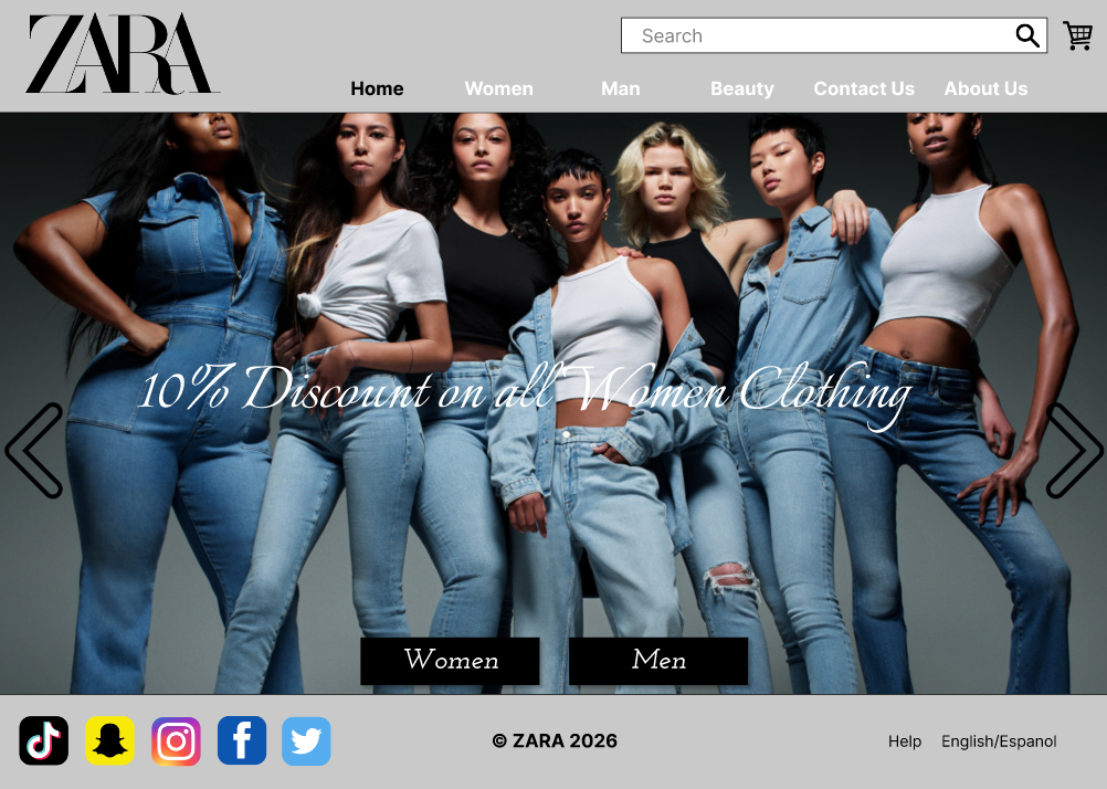 Zara Redesign Project using Figma picture